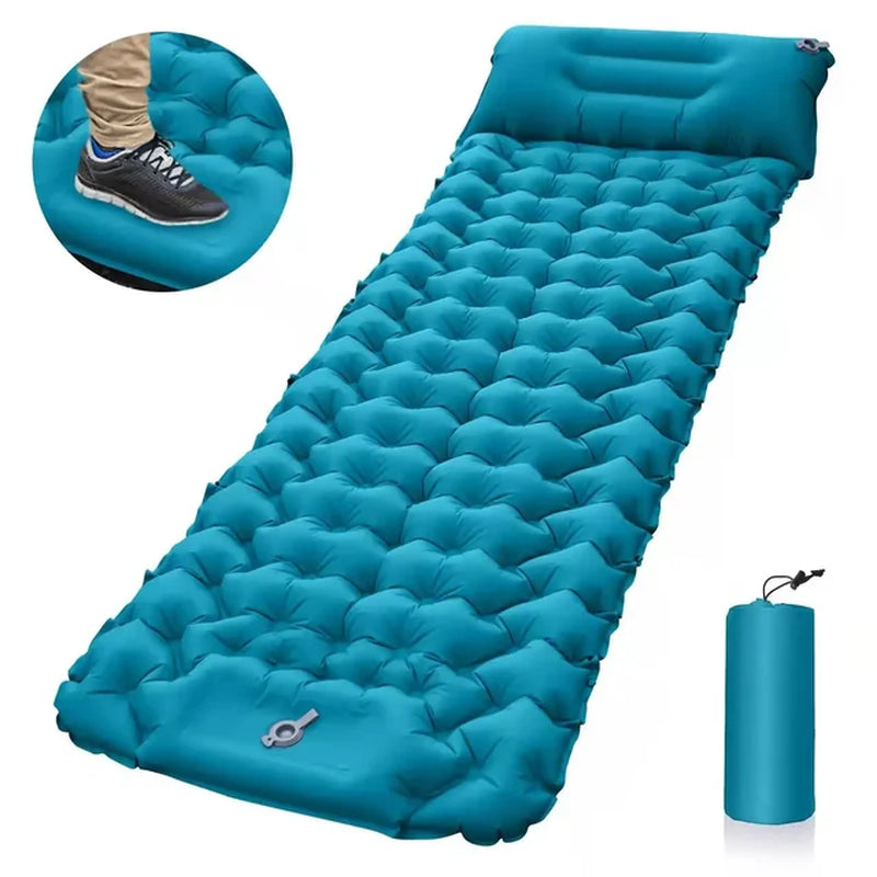 "Ultralight Inflatable Camping Mattress with Pillows - Perfect for Outdoor Adventures!"